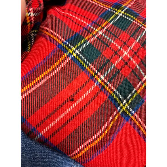 Lands’ End Red Tartan Plaid Wool Midi Skirt Womens XXS A-Line Pleated Vintage - Picture 6 of 6